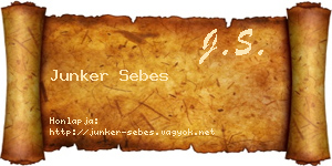 Junker Sebes névjegykártya